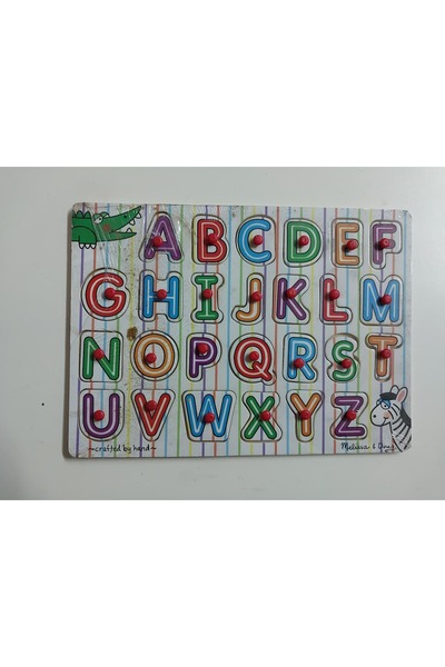 abnturk Büyük Harfleri Öğreniyorum A'dan Z'ye Puzzle Ahşap Tutmalı ABCD Puzzl...