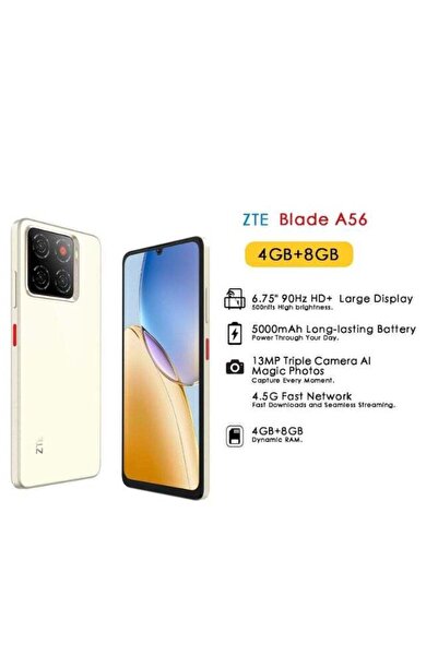 ZTE Blade A56 Dual SIM Floating Gold 4GB+8GB RAM 128GB 4G With Charger- Middl...