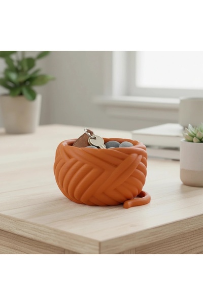 OEM Bol Decorativ Design Ghem de Ață pentru Obiecte Mici - Orange compozit mat