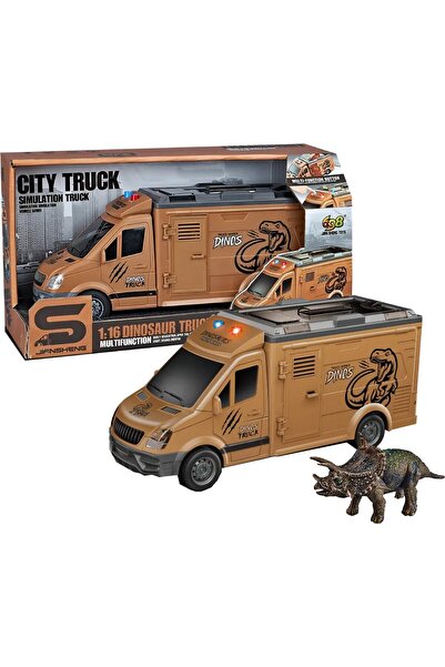 Noname Microbus Dinosaur Truck cu frictiune 1:16 cu sunete si lumini,...