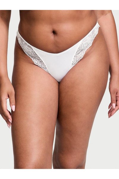 Victoria's Secret Gül Dantelli Derin Bacak Kesim Tanga