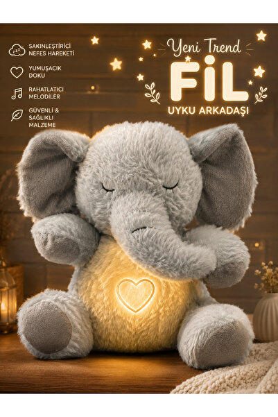 ARAT DİAMOND TOYS NEFES ALAN FİL UYKU ARKADAŞI IŞIKLI VE MÜZİKLİ PELUŞ BEBEK ...
