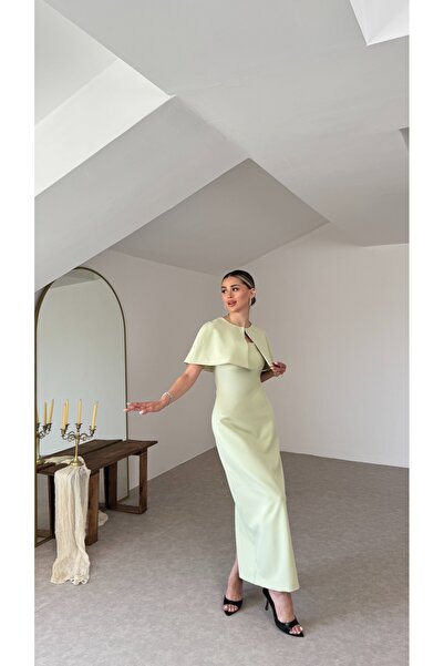 Nesil Strapless Long Length Women's Regina Dress with Cape