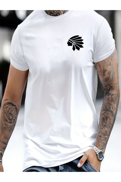 vorena White Oversize Printed T-Shirt