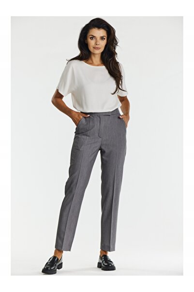 Awama Pantaloni A675 pentru dama Awama, Poliester, Eleganti, Gri, M