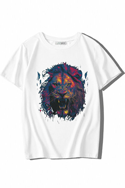 BRZ KIDS Unisex Παιδικό μπλουζάκι Lion Color Lion Λευκό