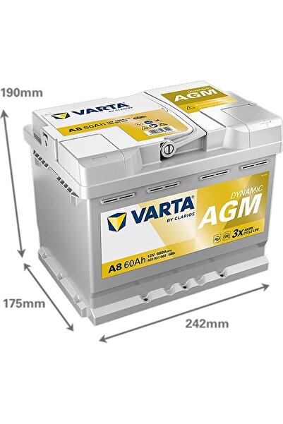 Varta 60 Ah AGM Akü A8 (2026)