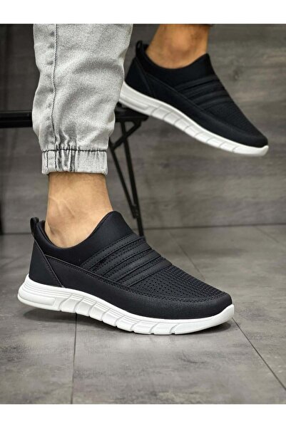 Byterre Black and White Men's Knitwear Casual Sports Shoes