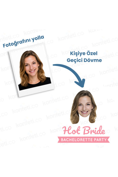 konfeti.co Özel Tasarım Kişiselleştirilebilir Bride to Be Geçici Dövme Seti -...
