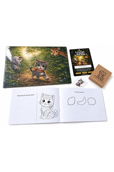 Mara Box MaraBox Set de activități 3-în-1 pentru copii: Puzzle cu tematică ju...