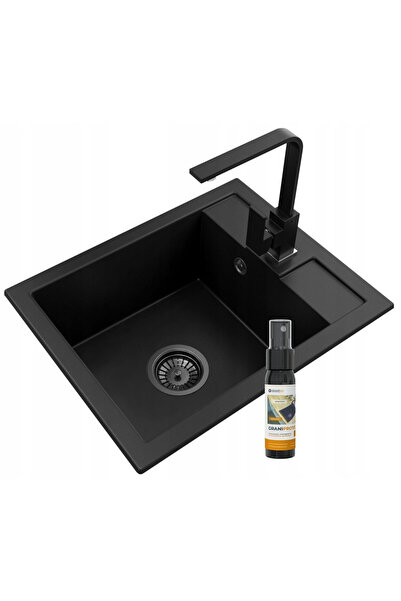 Granitan Pachet Chiuveta Best + Baterie Nook, granit, 400x500x182mm, Negru