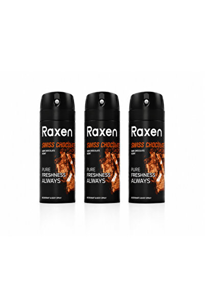 RAXEN Erkek Sprey Deodorant & Etkileyici Koku Vücut Spreyi Swiss Chocolate 15...