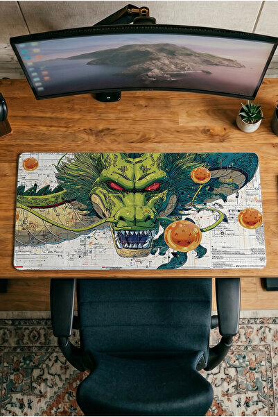 Halura Dragon Ball 30X70 Patterned Digital Printed Gaming Mousepad XXL with N...