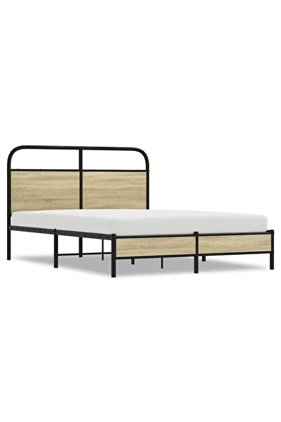 vidaxl Cadru de pat fără saltea 120x200 cm Lemn derivat stejar Sonoma