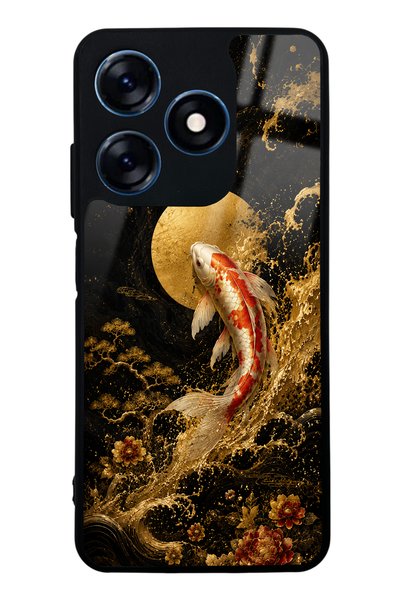 Spoyi Tecno Spark 10 Golden Koi Elegance Design Glossy Phone Case