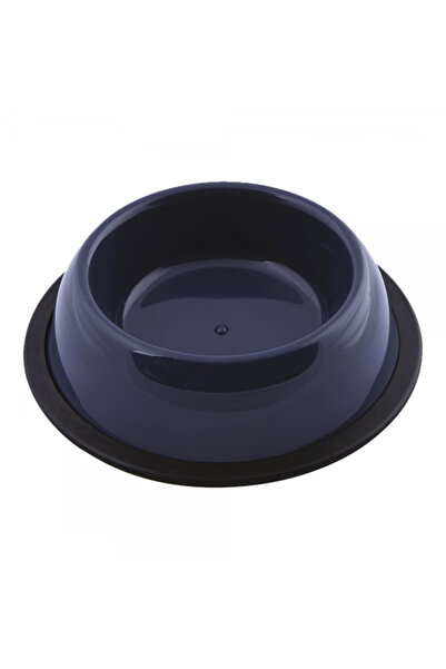 Georplast Silver Antislip Plastic Pet Bowl – Large Round Dog & Cat Feeding Bo...