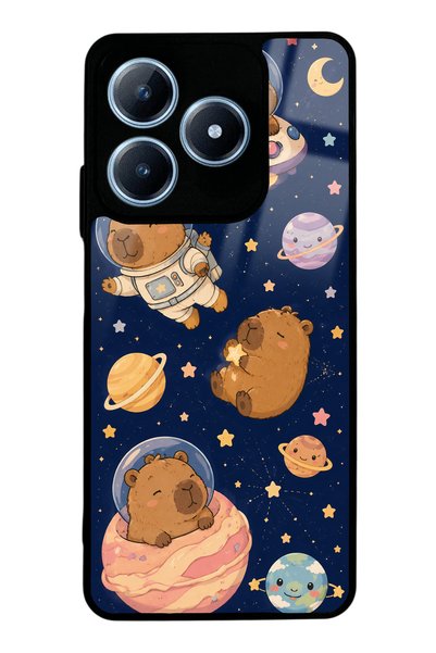 Spoyi Realme C63 Glossy Phone Case with Cosmic Capybara Design