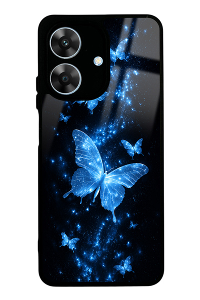 Spoyi Realme Note 60 Blue Galaxy Butterfly Design Glossy Phone Case