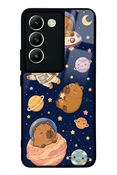 Spoyi Vivo V30 Lite Cosmic Capybara Tasarımlı Glossy Telefon Kılıfı