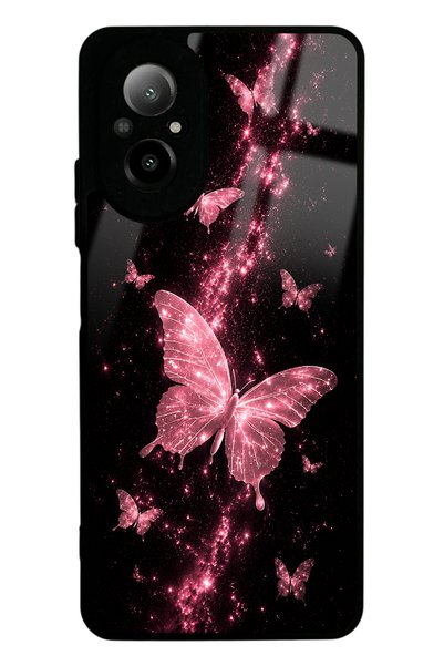 Spoyi Realme 12 Lite Pink Galaxy Butterfly Design Glossy Phone Case
