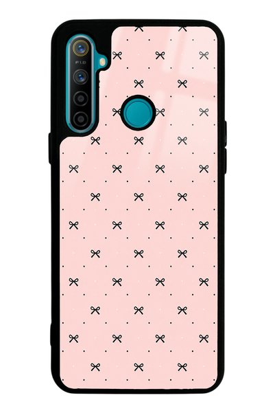 Spoyi Realme 5I Glossy Phone Case with Cream Coquette Pattern Design