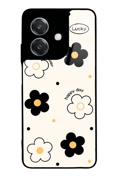 Spoyi Oppo A3 White Glossy Phone Case with Lucky Happy Day Design