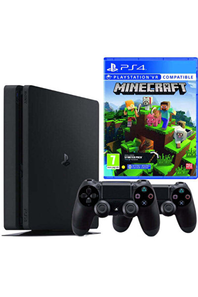 Sony PlayStation 4 SLIM PS 4 500 GB + 2 Controlere + Minecraft Second-Hand Co...