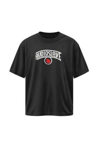 buzagi tasarım ürünleri Audioslave Unisex Oversize Black T-Shirt