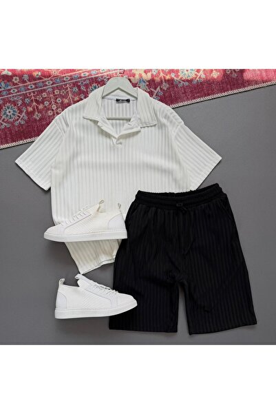 KONSEPT35 SET DE 2 PIESE DIN ȚESĂTURĂ OTTOMANĂ PENTRU BĂRBAȚI CU PANTALONI SC...