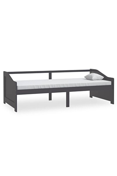 vidaxl Pat de zi cu 3 locuri, gri închis, 90x200 cm, lemn masiv pin