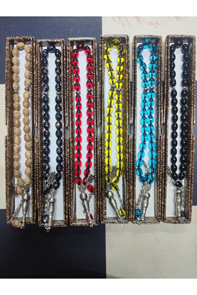 Lutti Gift Set of 6 Colorful Barley Cut Glass Prayer Beads