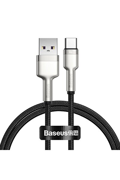 Baseus Cafule Cablu USB la USB-C Metalic 66W 1m Negru