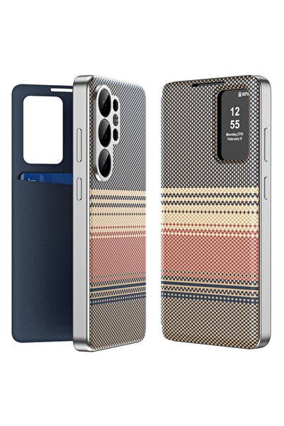 DD Daden Husa pentru Samsung Galaxy S25 Ultra Smart View din piele, Model Gra...
