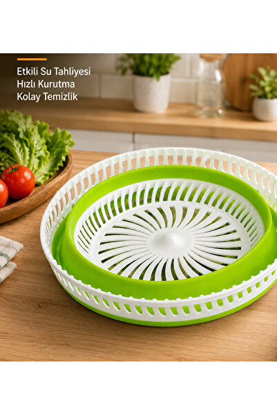 Nesto Home Katlanabilir Salata Kurutucu Sebze Meyve Kurutma ve Süzgeç Seti