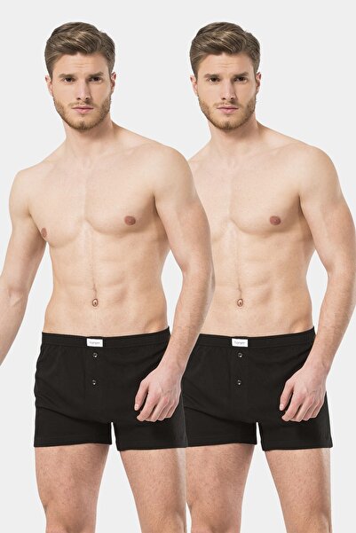 TÜREN Men's 100% Cotton Buttoned Boxer Briefs 2-Pack