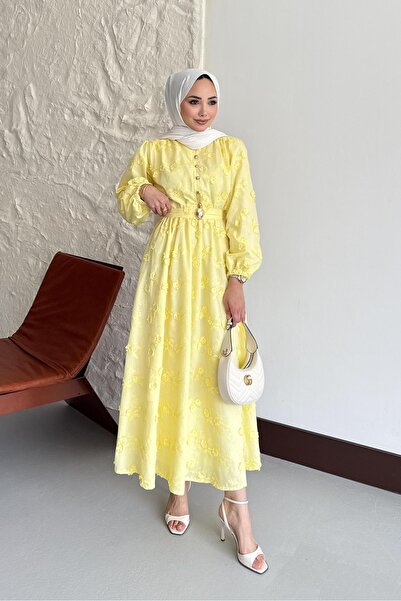 Rimel Moda Mona Elbise Sarı