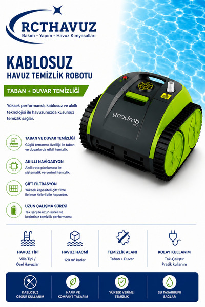 PRO KABLOSUZ HAVUZ TEMİZLİK ROBOTU