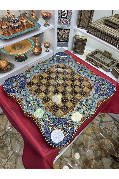 cyrus handi crafts lüks tavla ve satranç hatem ve 50cm