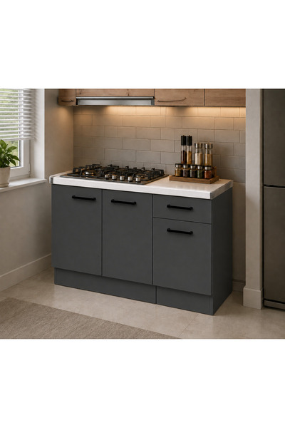 Tdesigno Lark Mutfak 3 Kapaklı 1 Çekmeceli Mutfak Alt Modül 100 cm - Çok Amaç...