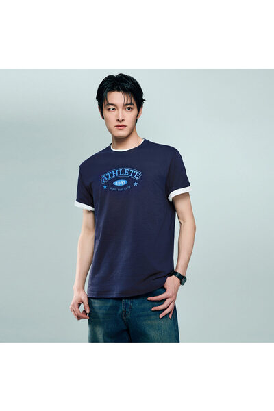 Giordano Men's Cotton Jersey Crew‑Neck Print Tee | Online Exclusive