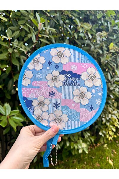 winingo 2Y Shop Yeni Nesil Desenli Katlanabilir Çantalı Yuvarlak Yelpaze (20 cm)