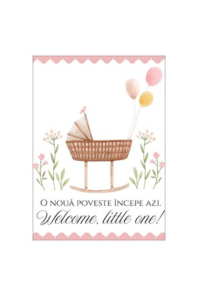 OEM Felicitare 13x18 cm cu plic, Botez fetiță