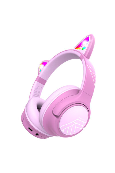 PowerLocus Căști wireless Bobo Kids cu microfon, roz