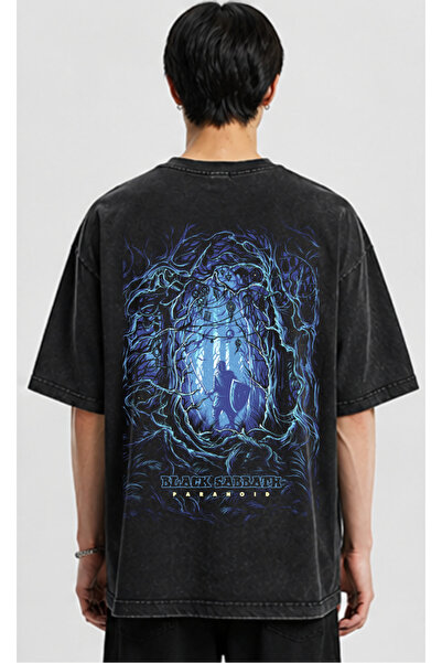 OPPPSSS Black Sabbath Washed-Out Oversize T-Shirt with Front and Back Print H...