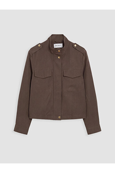 LC Waikiki Brown Stand Collar Women's Jacket
