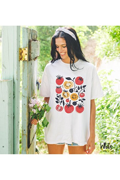 Grafftee Clothing Μπλουζάκι Unisex Oversize με στάμπα Ντομάτες