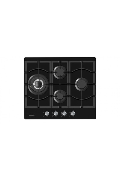 Heinner HBH-M452IWFGBK Plită încorporabilă pe gaz, 60 cm, 4 arzătoare, WOK, S...