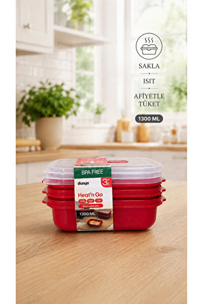 Sariva Home 1300 ML Mikrodalgada Kullanılabilen Yemek Saklama ve Taşıma Kabı ...