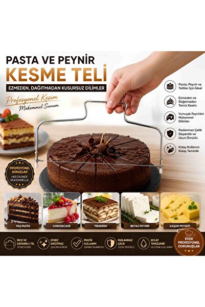 Als Paslanmaz Çelik Pasta ve Peynir Kesme Teli | Profesyonel Tel Kesici | Che...