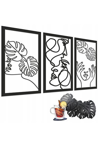 Naklejkomania Tablou 3D de perete, panou traforat, decor de perete, chipuri s...